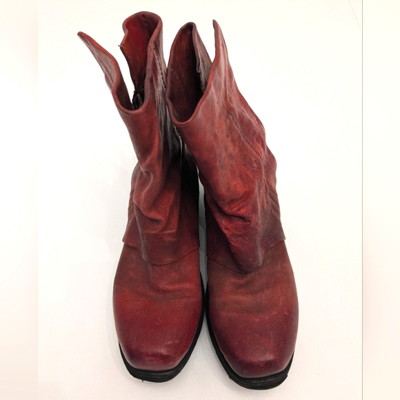 A.S.98 Red Ankle Boots - Picture 3 of 10